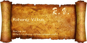 Rohony Vitus névjegykártya